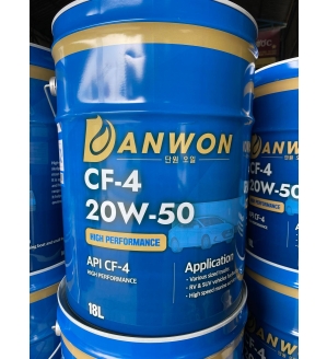 DẦU NHỜN ĐỘNG CƠ DIESEL DANWON 20W50 CF-4 18 LÍT MADE IN KOREA