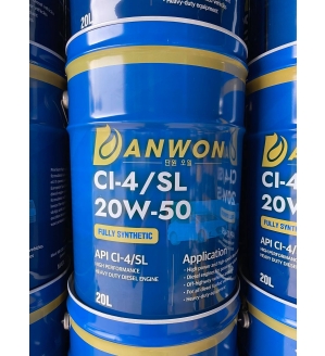 DẦU NHỜN ĐỘNG CƠ DIESEL CAO CẤP DANWON 20W50 CI-4/SL FULLYSYTHENTIC 20 LÍT MADE IN KOREA