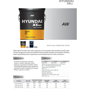 Dầu Thủy Lực Hyundai Xteer AW 68