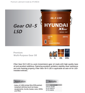 Dầu hộp số,cầu xe HYUNDAI LSD