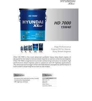 Dầu động cơ Diesel Hyundai HD7000